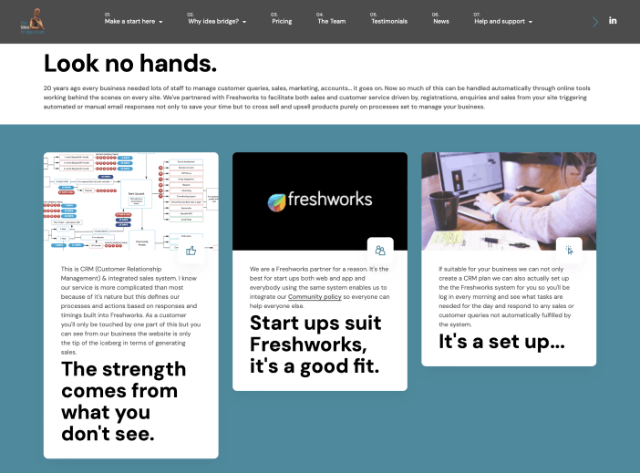 Look no hand back end page